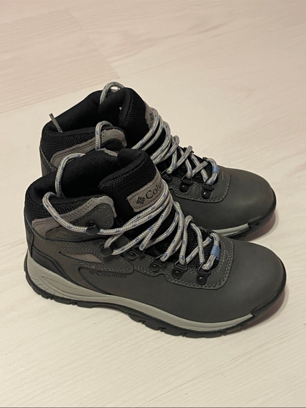 Columbia Gray and Black Lace-Up Waterproof Hiking Boots